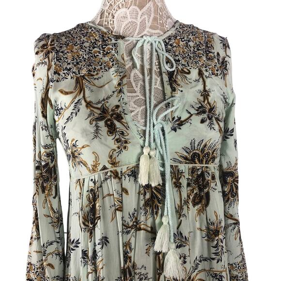 R.Vivimos Floral Tassel Bohemian Maxi Dress size small - Picture 2 of 12